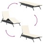 Sun loungers with small table, 2 units, black synthetic rattan by , Loungers - Ref: Foro24-4002710, Price: 264,11 €, Discount: %