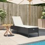 Sun lounger with black synthetic rattan cushion by , Loungers - Ref: Foro24-4002719, Price: 146,17 €, Discount: %