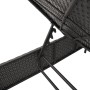 Sun lounger with black synthetic rattan cushion by , Loungers - Ref: Foro24-4002719, Price: 146,17 €, Discount: %