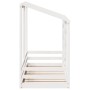 Cama infantil con techo madera maciza pino blanca 90x190 cm de , Camas y somieres - Ref: Foro24-847007, Precio: 207,99 €, Des...