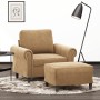 Armchair with brown velvet footstool 60 cm by , Sofas - Ref: Foro24-3201212, Price: 215,86 €, Discount: %