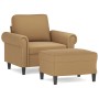 Armchair with brown velvet footstool 60 cm by , Sofas - Ref: Foro24-3201212, Price: 215,86 €, Discount: %