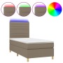 Boxspring-Bett, Matratze und LED-Lichter in grauem Taupe-Stoff, 90x190 cm. von , Betten und Lattenroste - Ref: Foro24-3135481...