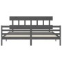 Estructura cama de matrimonio con cabecero madera maciza gris de vidaXL, Camas y somieres - Ref: Foro24-3195173, Precio: 176,...