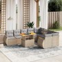 Garden sofa set with beige cushions, 10 pieces, synthetic rattan by , Garden sets - Ref: Foro24-3272354, Price: 738,25 €, Dis...