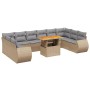 Set von 11-teiligen Gartensofas mit beigen Kissen aus synthetischem Rattan von , Gartensets - Ref: Foro24-3272368, Preis: 838...