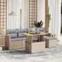 Set Gartensofas mit Kissen 6 Stück synthetisches Rattan beige von , Gartensets - Ref: Foro24-3276034, Preis: 435,89 €, Rabatt: %