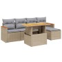 Set Gartensofas mit Kissen 6 Stück synthetisches Rattan beige von , Gartensets - Ref: Foro24-3276034, Preis: 428,72 €, Rabatt: %