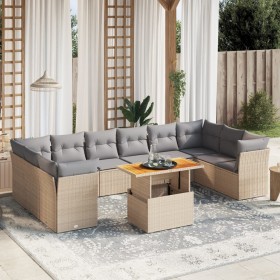 Set von 11-teiligen Gartensofas mit beigen Kissen aus synthetischem Rattan von , Gartensets - Ref: Foro24-3271024, Preis: 791...