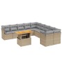 Set von 11-teiligen Gartensofas mit beigen Kissen aus synthetischem Rattan von , Gartensets - Ref: Foro24-3271045, Preis: 790...