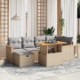 Set of 7-piece garden sofas and beige synthetic rattan cushions by , Garden sets - Ref: Foro24-3276041, Price: 509,92 €, Disc...