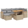 Set aus 7-teiligen Gartensofas und Kissen, synthetisches Rattan, beige von , Gartensets - Ref: Foro24-3276041, Preis: 519,22 ...