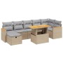 Garden sofa set with beige cushions, 8 pieces, PE rattan by , Garden sets - Ref: Foro24-3276048, Price: 574,44 €, Discount: %