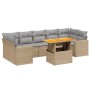 Garden sofa set with beige cushions, 8 pieces, PE rattan by , Garden sets - Ref: Foro24-3271227, Price: 604,55 €, Discount: %