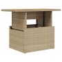 Mesa de jardín ratán PE y madera de acacia beige 100x55x73 cm de , Mesas de jardín - Ref: Foro24-366065, Precio: 118,99 €, De...