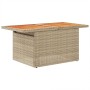 Mesa de jardín ratán PE y madera de acacia beige 100x55x73 cm de , Mesas de jardín - Ref: Foro24-366065, Precio: 118,99 €, De...