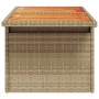 Gartentisch PE, Rattan und Akazienholz beige 100x55x73 cm von , Gartentische - Ref: Foro24-366065, Preis: 121,35 €, Rabatt: %