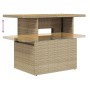 Mesa de jardín ratán PE y madera de acacia beige 100x55x73 cm de , Mesas de jardín - Ref: Foro24-366065, Precio: 118,99 €, De...