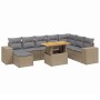 Garden sofa set 9 pieces with beige synthetic rattan cushions by , Garden sets - Ref: Foro24-3275964, Price: 665,63 €, Discou...