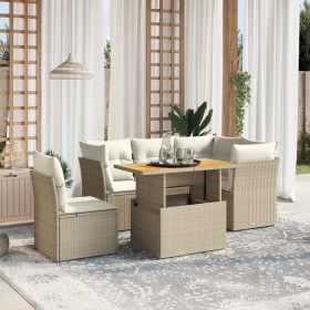 Garden sofa set with 5-piece synthetic rattan beige cushions by , Garden sets - Ref: Foro24-3270834, Price: 557,71 €, Discoun...