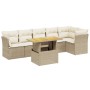 Set aus 7-teiligen Gartensofas und Kissen, synthetisches Rattan, beige von , Gartensets - Ref: Foro24-3270841, Preis: 576,60 ...