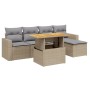 Garden sofa set with 6-piece synthetic rattan beige cushions by , Garden sets - Ref: Foro24-3271290, Price: 421,82 €, Discoun...