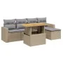 Set Gartensofas mit Kissen 6 Stück synthetisches Rattan beige von , Gartensets - Ref: Foro24-3271290, Preis: 390,13 €, Rabatt: %