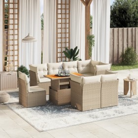 Set de sofás de jardín 9 pzas con cojines ratán sintético beige de , Conjuntos de jardín - Ref: Foro24-3270933, Precio: 641,9...