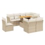 Set de sofás de jardín 9 pzas con cojines ratán sintético beige de , Conjuntos de jardín - Ref: Foro24-3270933, Precio: 641,9...