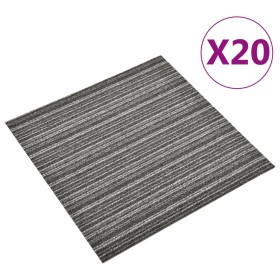 Carpet floor tile 20 units 5m² 50x50cm anthracite striped by vidaXL, Floors and carpets - Ref: Foro24-147308, Price: 89,99 €,...