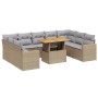 Garden sofa set with beige cushions, 10 pieces, synthetic rattan by , Garden sets - Ref: Foro24-3271458, Price: 702,07 €, Dis...