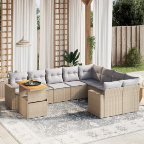 Set Gartensofas mit beigen Kissen 10 Stück synthetisches Rattan von , Gartensets - Ref: Foro24-3271479, Preis: 713,03 €, Raba...