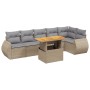 Set of 7-piece garden sofas and beige synthetic rattan cushions by , Garden sets - Ref: Foro24-3272207, Price: 574,06 €, Disc...