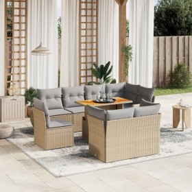 Garden sofa set 9 pieces with beige synthetic rattan cushions by , Garden sets - Ref: Foro24-3272291, Price: 744,32 €, Discou...