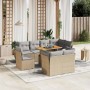 Set mit 9 Gartensofas mit beigen Kissen aus synthetischem Rattan von , Gartensets - Ref: Foro24-3272291, Preis: 744,32 €, Rab...