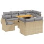 Set de sofás de jardín 9 pzas con cojines ratán sintético beige de , Conjuntos de jardín - Ref: Foro24-3272291, Precio: 769,0...