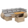 Set aus 7-teiligen Gartensofas und Kissen, synthetisches Rattan, beige von , Gartensets - Ref: Foro24-3272298, Preis: 553,24 ...