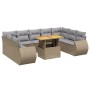 Garden sofa set with beige cushions, 10 pieces, synthetic rattan by , Garden sets - Ref: Foro24-3272340, Price: 738,25 €, Dis...