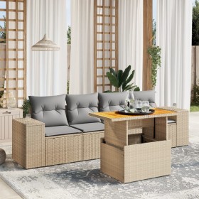 Set Gartensofas mit Kissen 5 Stück synthetisches Rattan beige von , Gartensets - Ref: Foro24-3272515, Preis: 416,51 €, Rabatt: %