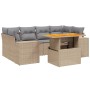 Set of 7-piece garden sofas and beige synthetic rattan cushions by , Garden sets - Ref: Foro24-3272536, Price: 546,79 €, Disc...