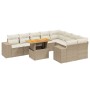 Garden sofa set with beige cushions, 10 pieces, synthetic rattan by , Garden sets - Ref: Foro24-3272794, Price: 832,81 €, Dis...