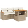 Garden sofa set with 5-piece synthetic rattan beige cushions by , Garden sets - Ref: Foro24-3272955, Price: 428,53 €, Discoun...