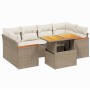 Set of 7-piece garden sofas and beige synthetic rattan cushions by , Garden sets - Ref: Foro24-3272976, Price: 598,73 €, Disc...