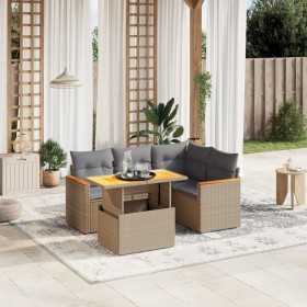 Garden sofa set with 5-piece synthetic rattan beige cushions by , Garden sets - Ref: Foro24-3273061, Price: 408,59 €, Discoun...