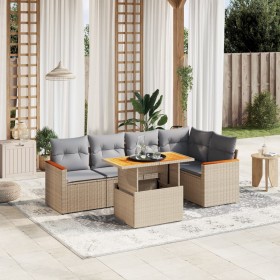 Set Gartensofas mit Kissen 6 Stück synthetisches Rattan beige von , Gartensets - Ref: Foro24-3273068, Preis: 463,55 €, Rabatt: %