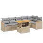 Set of 7-piece garden sofas and beige synthetic rattan cushions by , Garden sets - Ref: Foro24-3273089, Price: 524,80 €, Disc...