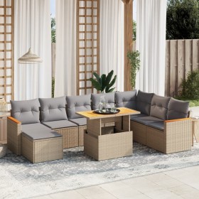 Set mit 9 Gartensofas mit beigen Kissen aus synthetischem Rattan von , Gartensets - Ref: Foro24-3273215, Preis: 634,68 €, Rab...