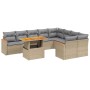 Garden sofa set with beige cushions, 10 pieces, synthetic rattan by , Garden sets - Ref: Foro24-3273236, Price: 693,87 €, Dis...