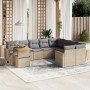 Set Gartensofas mit beigen Kissen 10 Stück synthetisches Rattan von , Gartensets - Ref: Foro24-3273243, Preis: 703,66 €, Raba...