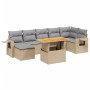 Garden sofa set with beige cushions, 8 pieces, PE rattan by , Garden sets - Ref: Foro24-3271864, Price: 574,81 €, Discount: %